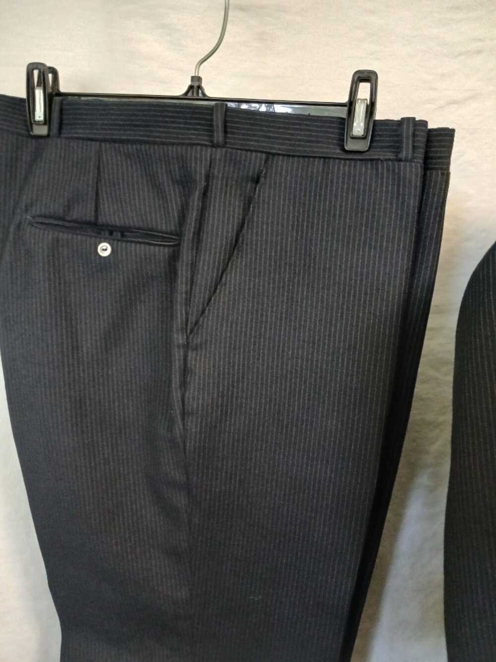 3-Piece Navy Wool PinStripe Suit - Picture 5 of 10